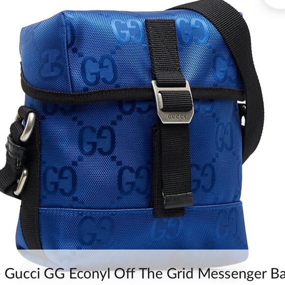 BLUE GUCCI GG ECONYL OFF THE GRID MESSENGER BAG - Picture 3 of 13